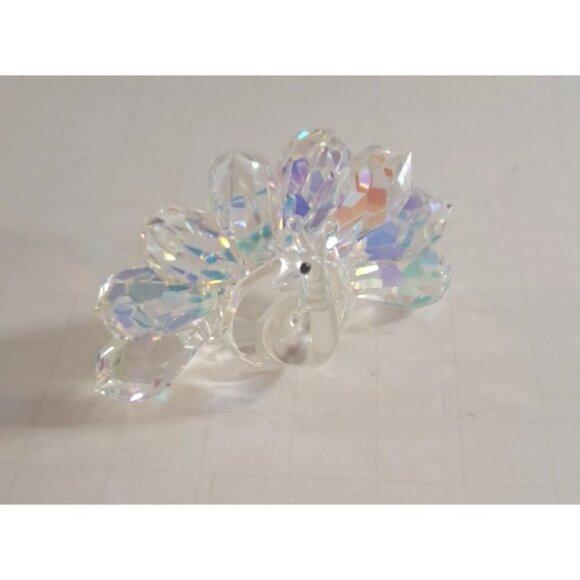 Iris Arc Peacock & Crystal World Hummingbird W Flower Figures Crystal Miniatures - Picture 2 of 6